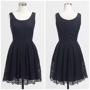 J. Crew Navy Blue Lace Dress with Pockets!